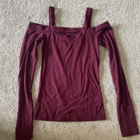 Maroon long sleeve top - Picture 3 of 3